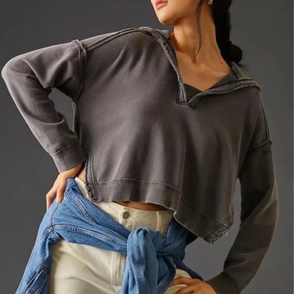 Daily Practice Anthropologie Johnny Collar Pullover Sweatshirt